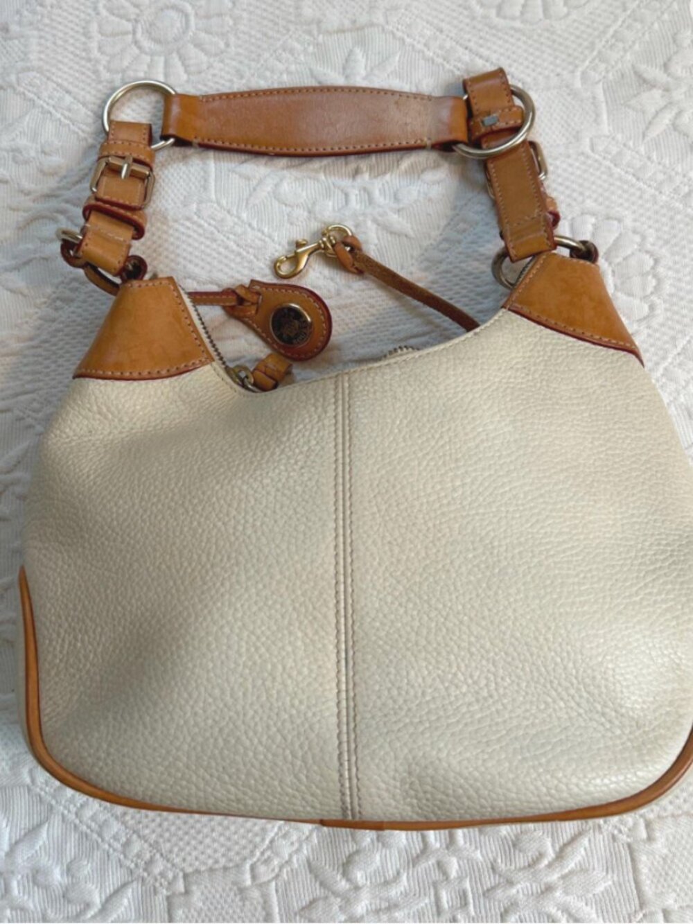 Dooney &Bourke pebbled cream hobo bag